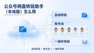 网盘转链助手（本地版）怎么用：自动转链 + 账号池 + 一键存草稿