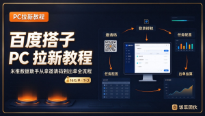 百度搭子 PC 拉新教程：米推数据助手从拿邀请码到出单全流程（16 元/单 · T+3）