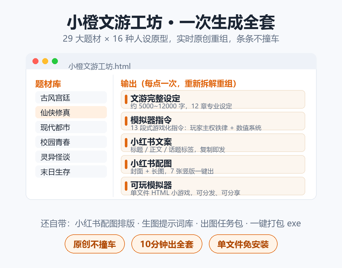 小橙文游工坊功能