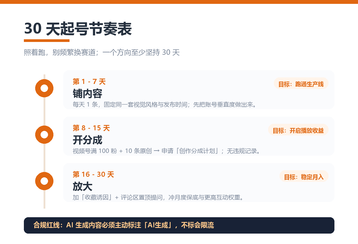 30天起号节奏表