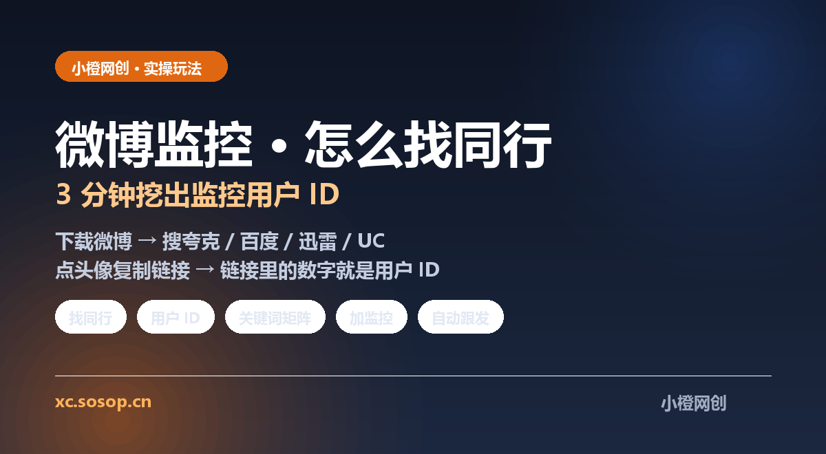 微博监控怎么找同行：3 分钟挖出监控用户 ID